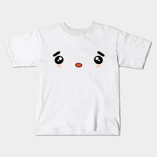 Cute Kawaii Shocked Anime Facial Expression Kids T-Shirt